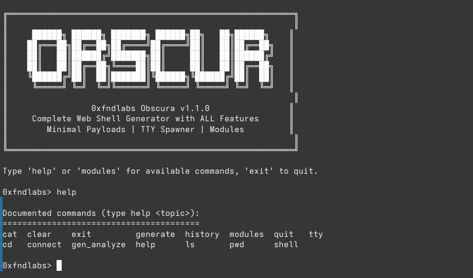 Obscura — web shell generator