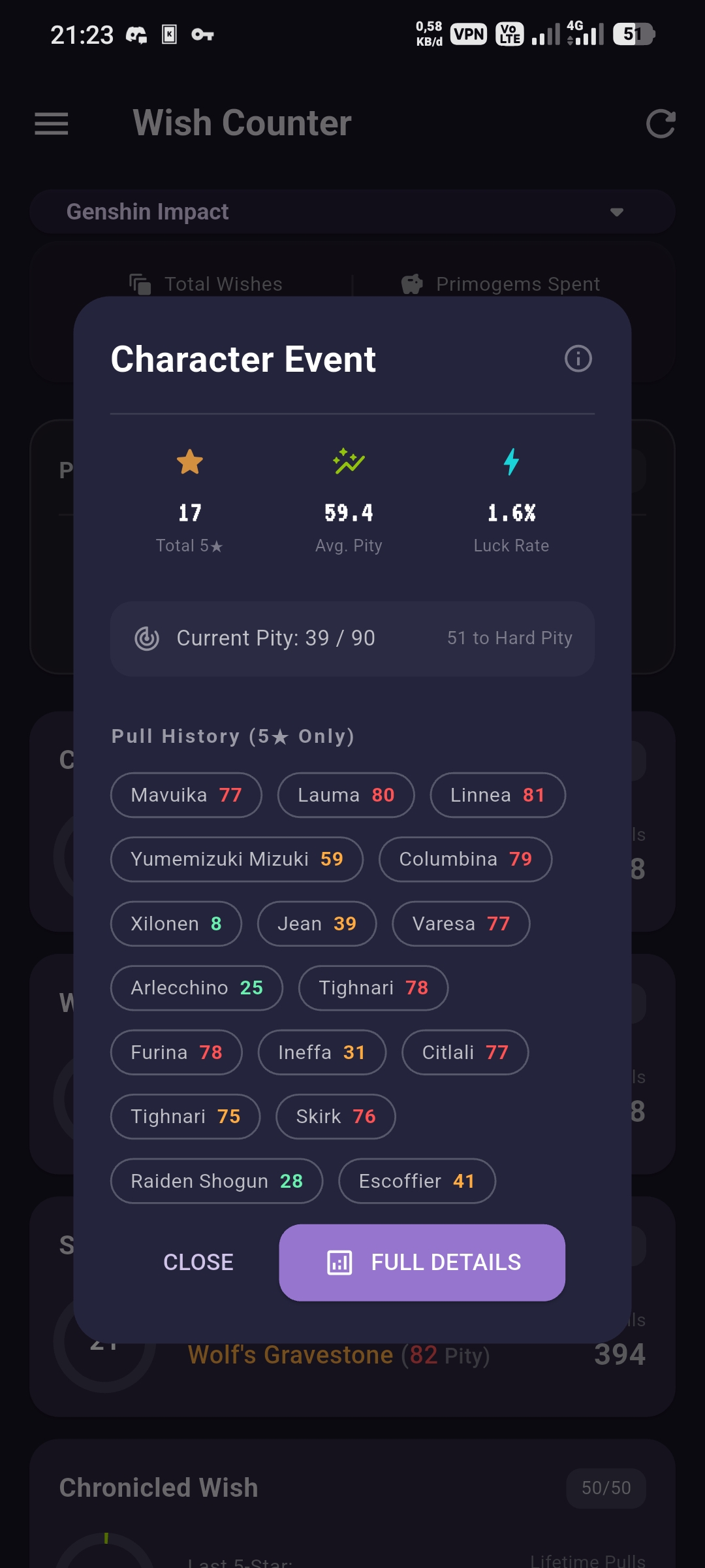 Stellar — pity counter